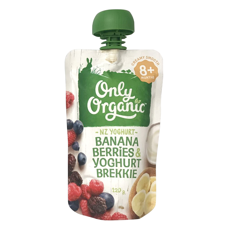 only organic香蕉莓子酸奶果泥8+